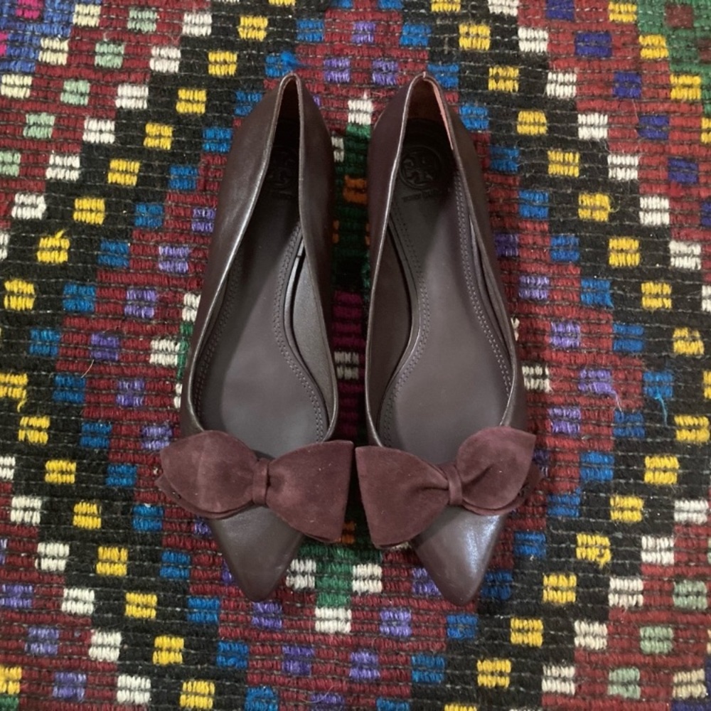 Tory Burch Leather Bow Flats size 9